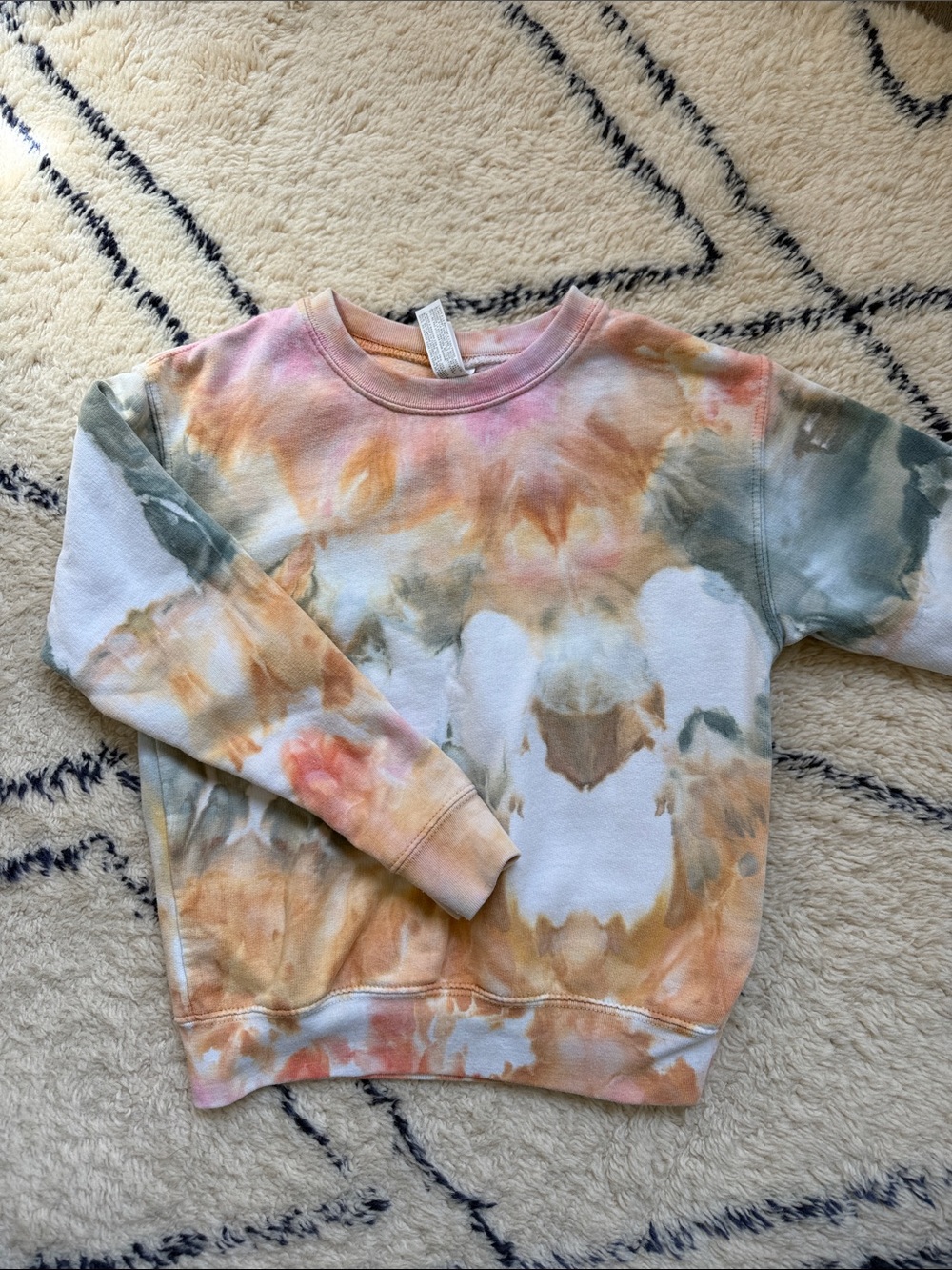 Kids Rabbit Skins Marble Tie Dye Crewneck